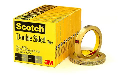 Scotch Permanent Double Sided Tape 12 X 36 665 121296 12pk Walmart