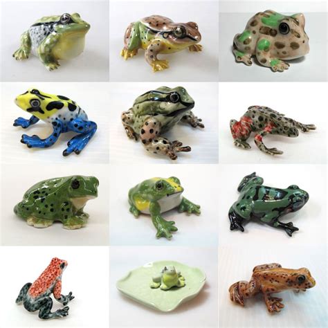 Wholesale Lot 12 Pcs Ceramic Miniature Frog Figurines Garden Decor Free