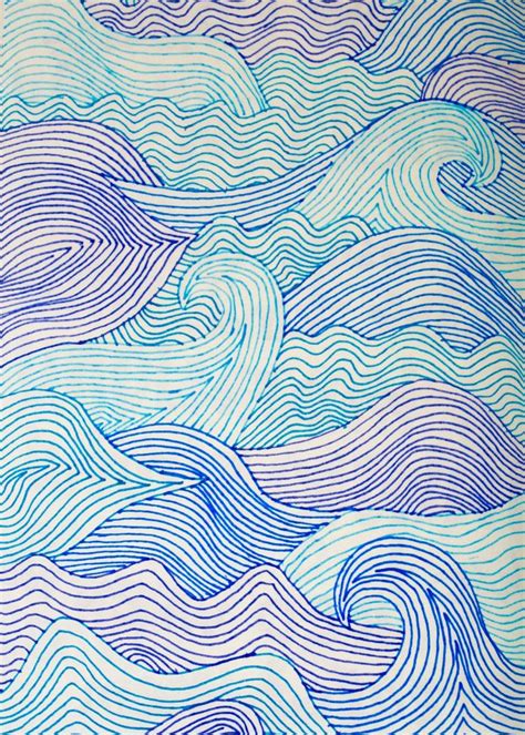 Wave Zentangle Pattern Doodle Zen Doodle Art Art Journal Techniques