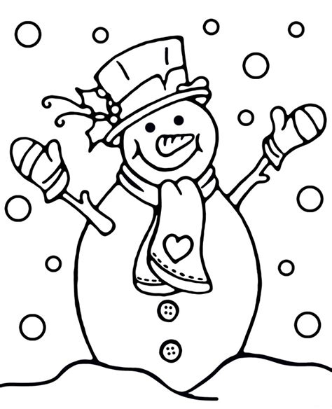 Snowman Coloring Picture For Kids
