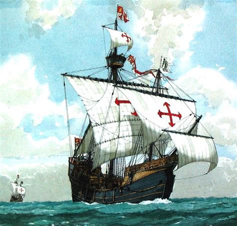 Christopher Columbus And His Voyage Of Discovery In The Santa Maria