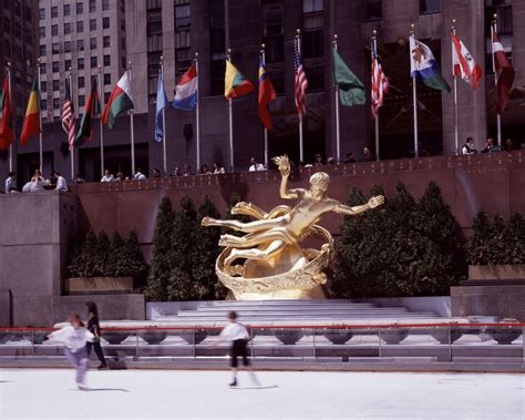 New York City Rockefeller Center Golden Statue Free Image Download