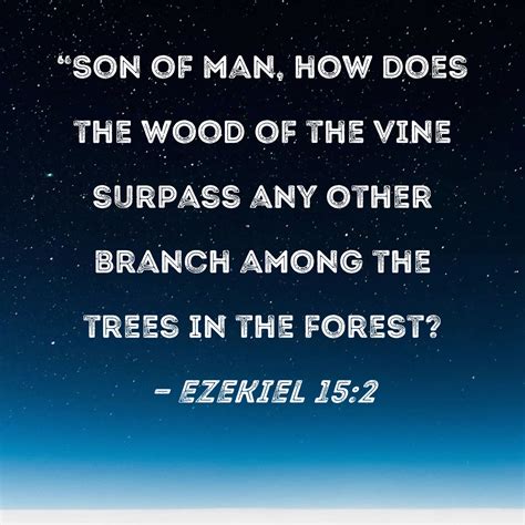 Ezekiel 152 Son Of Man How Does The Wood Of The Vine Surpass Any