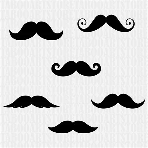 Mustache Svg File Mustache Clipart Mustaches Silhouette Etsy