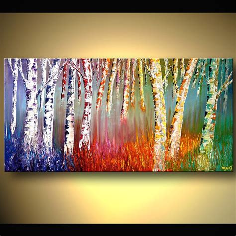 Large Expressionist Palette Knife Painting Multicolored
