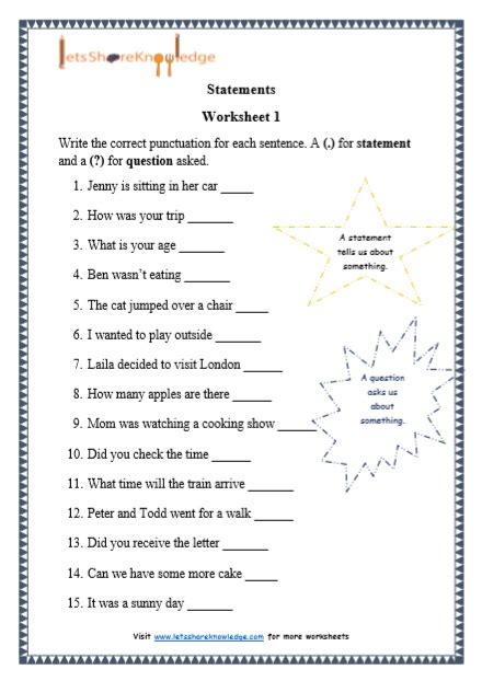 grade 1 grammar statements printable worksheets lets share knowledge hot sex picture