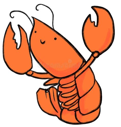 Lobster Marine Under The Sea Animal Cartoon Hand Drawn Doodle