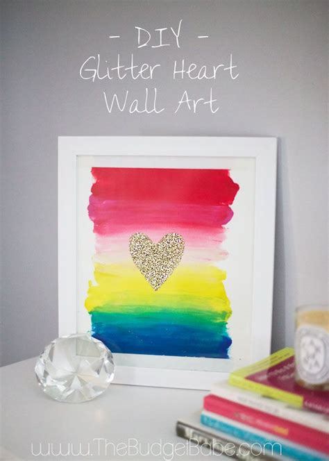 DIY Glitter Heart Wall Art Tutorial | The Budget Babe | Bloglovin’