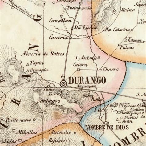 Mapa Antiguo De Durango 1857 Mapoteca