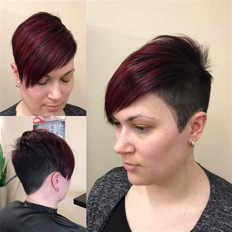 Burgundy Undercut Asymmetrical Pixie The Latest Hairstyles For Men And Women