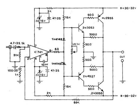 The output has a simple. 50 Watt Power Audio Amplifier - Circuit Scheme