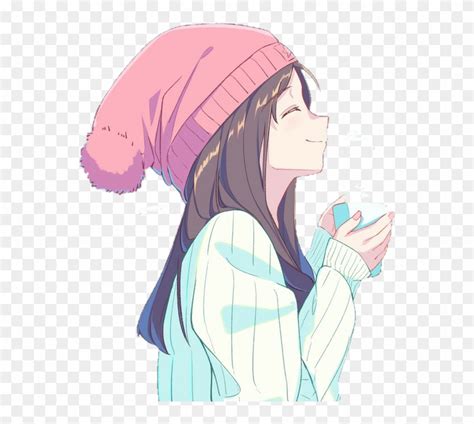 Anime Kawaii Cute Girl Cofee Winter 988963 Png