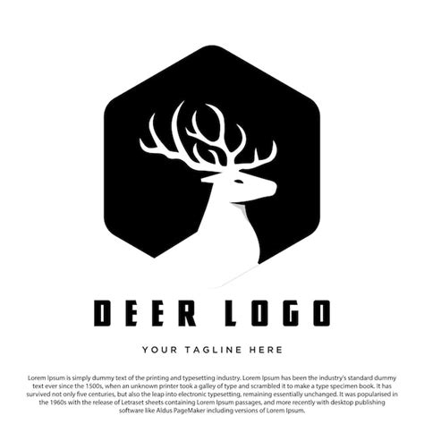 Premium Vector Simple Deer Logo Design Deer Logo With Hexagon In The
