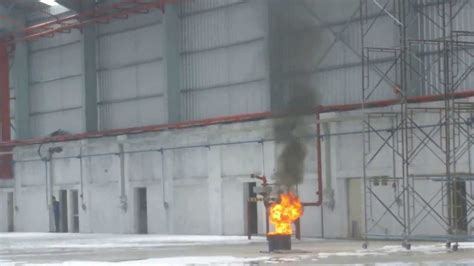 Aircraft Hangar Foam Fire Suppression Test Youtube
