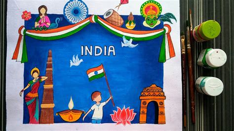 Easy Independence Day Drawing Incredibl India Drawing Cultural