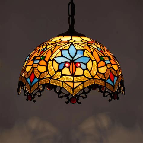 Retro Colorful Tiffany Lamp Stained Glass Pendant Lamp Western My Xxx
