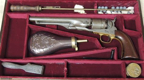 Cased Colt 1860 Army Civilian Model 44 Percussion Revolver Sn 131508