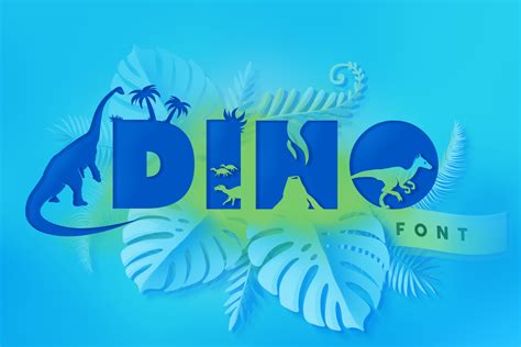 Dino Font Cute Dinosaur Typeface By Anastasia Feya Fonts And Svg Cut
