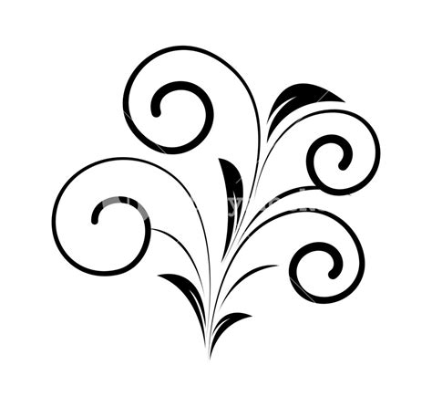 Decorative Swirl Floral Black Shape Royalty Free Stock Image Storyblocks