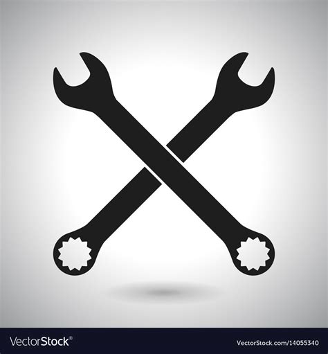 Wrench Black Outline Icon Royalty Free Vector Image