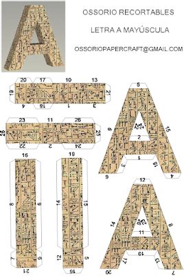 Ossorio Recortables De Papel Plantilla Educativa De La Letra A