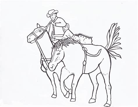 rodeo coloring pages bareback rider with pick up man color page by dancing cowgirl design