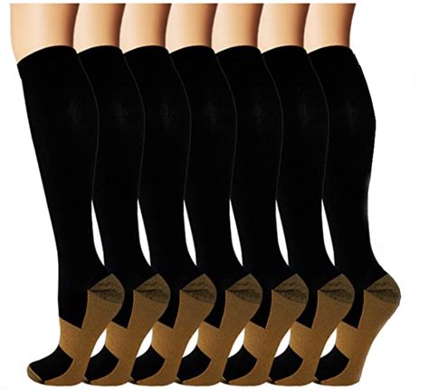 Copper Fit Compression Socks 7 Pairs For Women And Men Workout And Rec