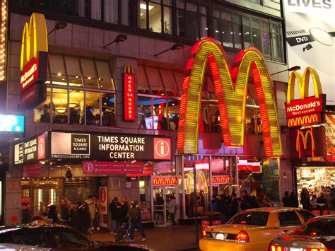 The outpost is also emblematic of what the chain calls its experience of the future transformation, which aims to bring new experiences both inside and outside the restaurant. File:McDonalds Times Square.JPG - Wikimedia Commons