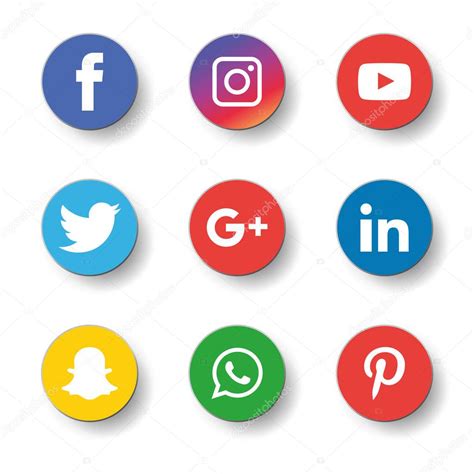 Social Media Icons Set Logo Vector Illustrator Facebook Instagram