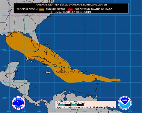 Hurricane Isaac Tracking Map