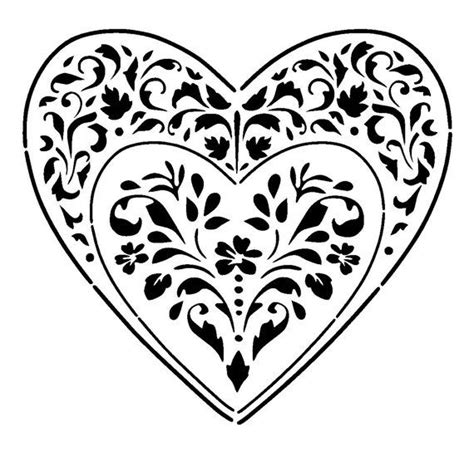 66 Choose Design Vintage Heart Stencil 125190 Mic Etsy Heart