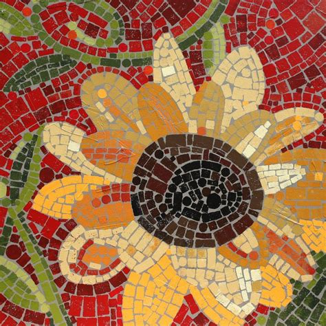 Mosaic Sunflower Mosaic Artwork Sunflower Mosaic Mosaic Flowers