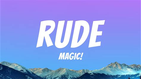 Magic Rude Lyrics Video Youtube