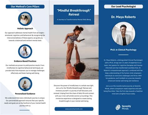 Simple Blue Mental Health Tri Fold Brochure Venngage