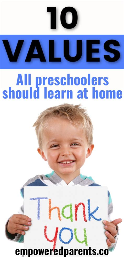 10 Values You Should Teach Your Young Child Preschool Learning