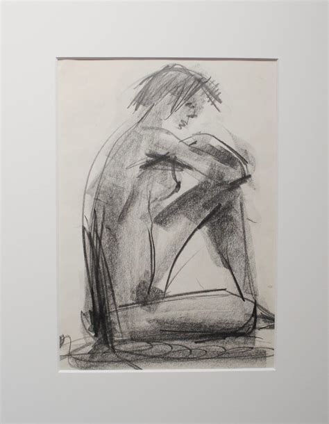 1970s Nude Charcoal Drawing Chairish
