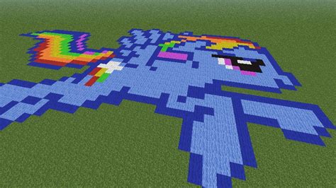 Rainbow Dash Pixel Art Kaunas Minecraft Project