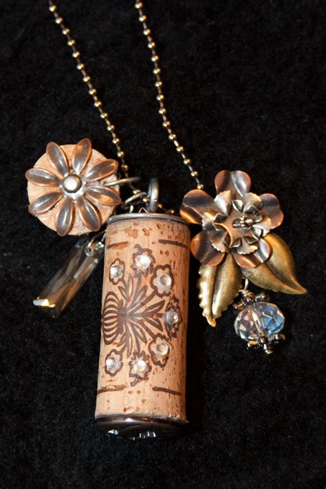 Wine Cork Necklace Metal Charms Idea Ology By Jim Holtz Crystal