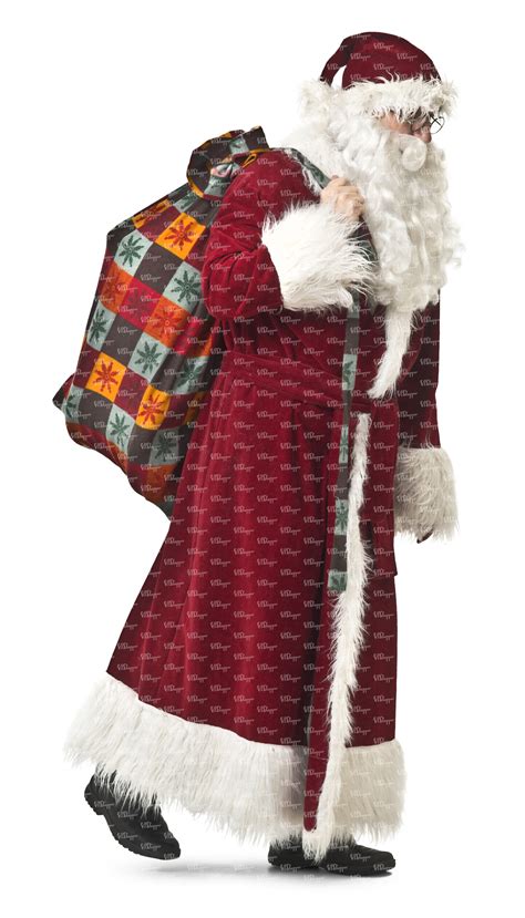 Santa Claus With A Bag Walking During Christmas Vishopper