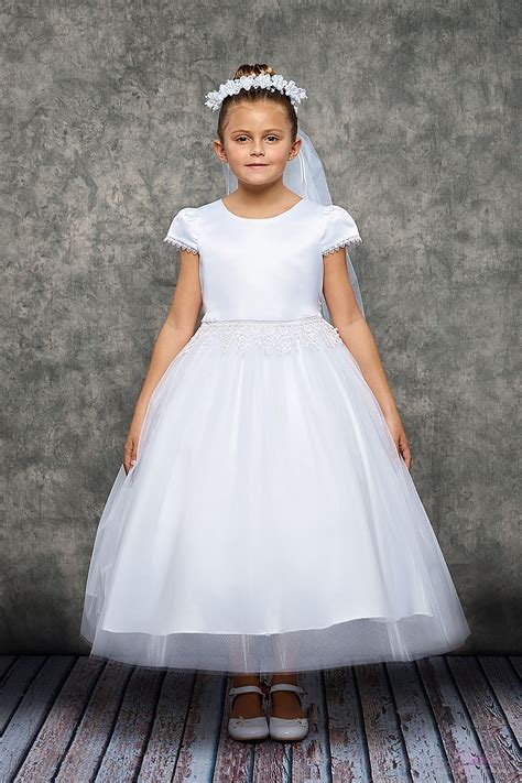 Chandelier Trim First Communion Dress With Sleeves Girls Dresses