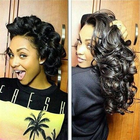Image Result For Pin Curl Hairstyles For Black Women Relaxed Hair