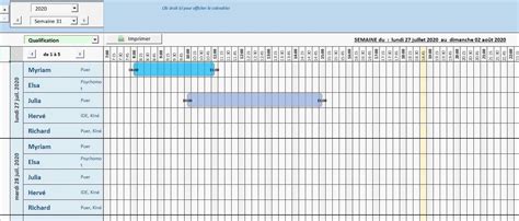 Planning Semaine Excel Créer Un Planning Hebdomadaire Dans Excel Pour