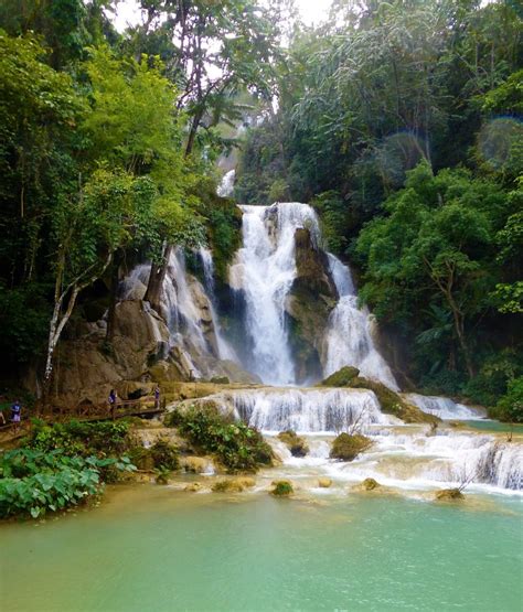 The Bright Blue Kuang Si Waterfall Laos Safe And Healthy Travel