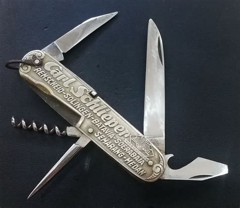 Vintage Carl Schlieper Folding Pocket Knife Steel Solingen Eye Brand