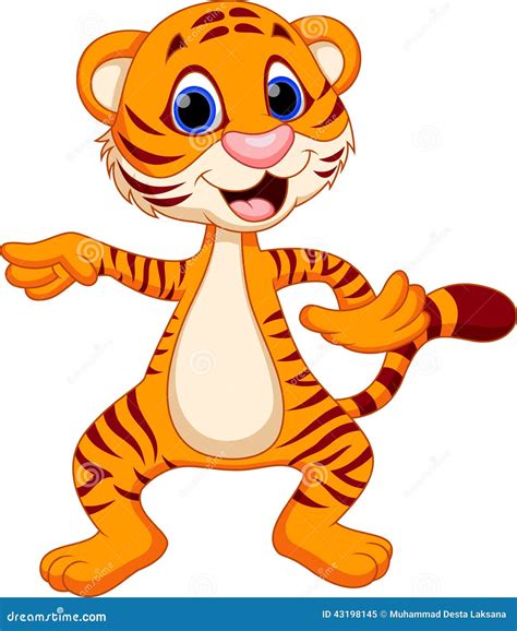逗人喜爱的老虎动画片跳舞 库存例证 插画 包括有 森林 字符 幸福 乐趣 使用 婴孩 例证 43198145