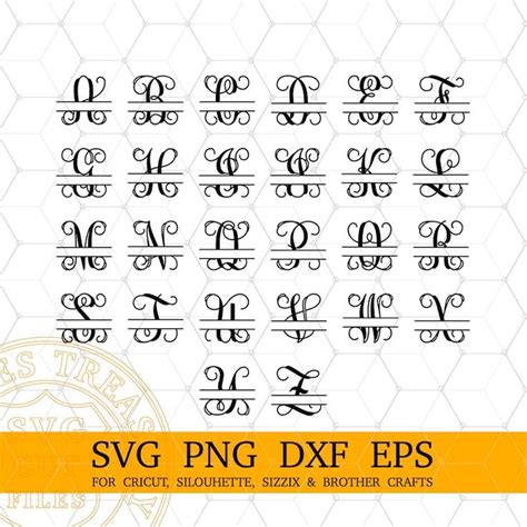 Split Monogram Svg Split Interlocking Monogram Font Letters Etsy