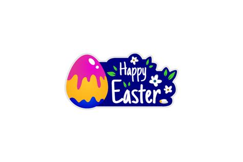 Happy Easter Sticker Design Template Graphic By Muhammad Rizky Klinsman