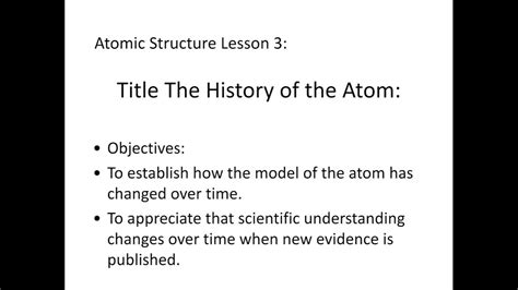 Gcse Physics Atomic Structure Lesson 3 History Of The Atom Youtube