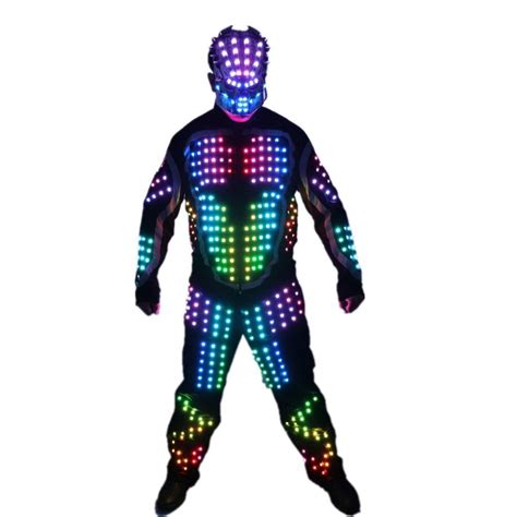 Digital Led Luminous Armor Light Up Jacket Glowing Costumes Suit Bar Party Costume