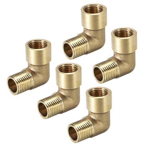 Brass Pipe Fitting90 Degree Elbow14 Bsp Male X 14 Bsp Female 5pcs